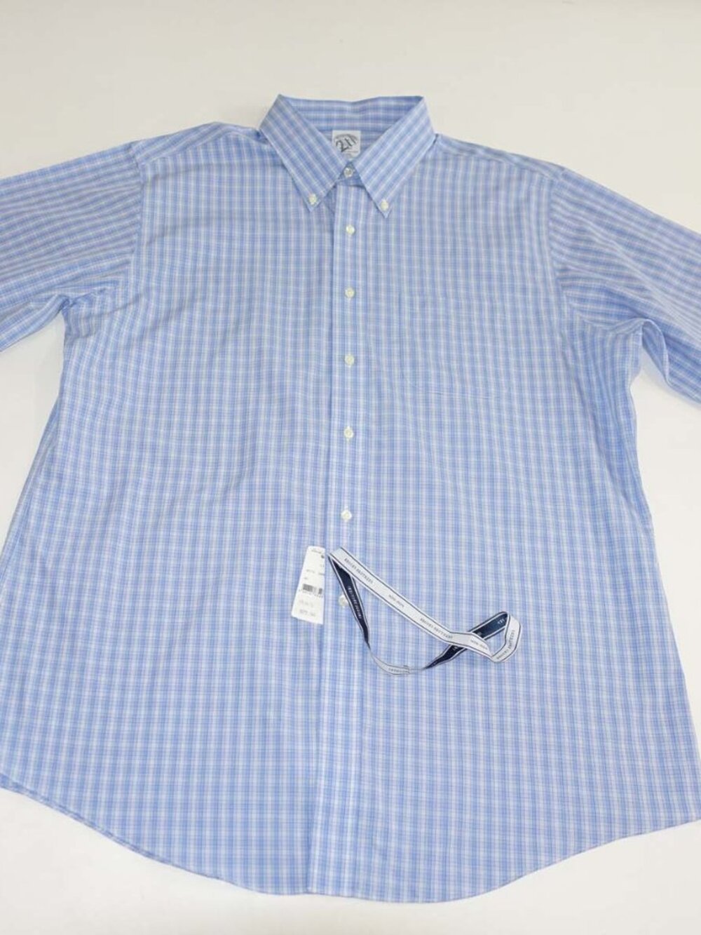 Brooks Brothers Men's Regent Non Iron Dress Shirt 17.5 - 34 / 35 NWT Blue Plaid